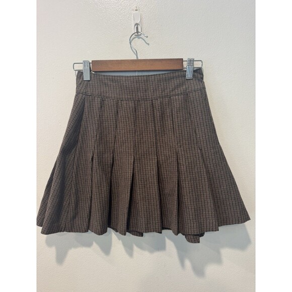 Abercrombie & Fitch Sz XS houndstooth plaid pleated mini skirt Schoolgirl Y2K - Picture 8 of 9